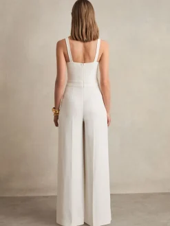 Carla Perforated-Knit Wide-Leg Jumpsuit*Reiss Best