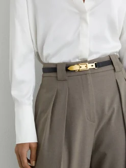 Cora Leather Buckle-Hardware Belt*Reiss New