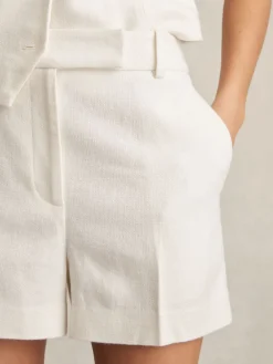 Devon elegante shorts van linnenmix*Reiss Discount