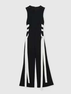 Emma Lace-Up Side Wide-Leg Jumpsuit*Reiss Best