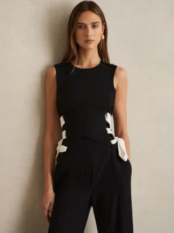 Emma Lace-Up Side Wide-Leg Jumpsuit*Reiss Best