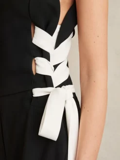 Emma Lace-Up Side Wide-Leg Jumpsuit*Reiss Best