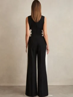 Emma Lace-Up Side Wide-Leg Jumpsuit*Reiss Best