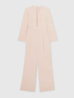 Evora Plunge-Neck Split-Sleeve Jumpsuit*Reiss Best
