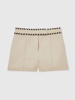 Fawn linnen Whipstitch shorts*Reiss Online