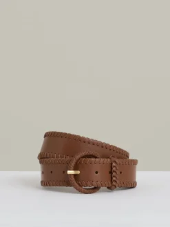 Gia leren Whipstitch-riem*Reiss Clearance