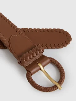 Gia leren Whipstitch-riem*Reiss Clearance