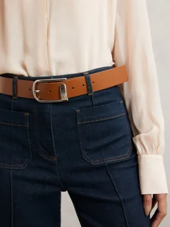 Iyla leren riem met halve gesp*Reiss New