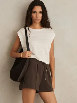 Joanna Interlock sweatshorts met trekkoord*Reiss Discount