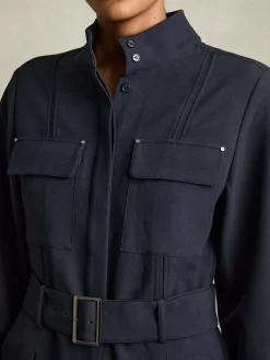 Kaia Getailleerde wijde pijpen utility-jumpsuit*Reiss Clearance