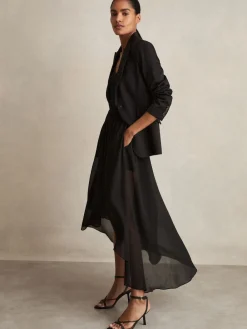 Lucie doorschijnende high-low short met bovenlaag*Reiss Outlet