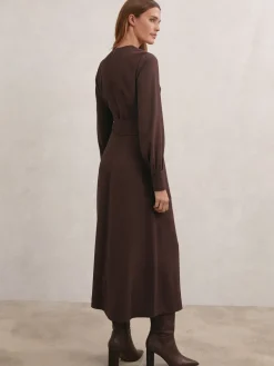 Mira Wrap-Front Drape Midi Dress with Wool*Reiss Best