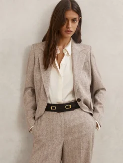 Petula Suede Double-Buckle Corset Waist Belt*Reiss Discount