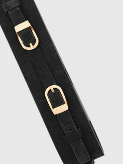 Petula Suede Double-Buckle Corset Waist Belt*Reiss Discount