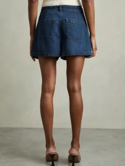 Raymond denim shorts met plooien*Reiss Online