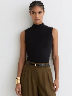 Simone Stretch-Cotton High-Neck Vest*Reiss Online