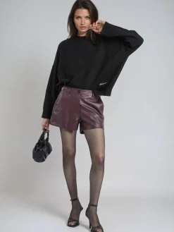 Dark Orbit Faux Leather Shorts With Pocket Details*Religion Discount