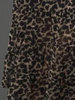 gelaagde Boho-stijl Citrien maxirok in dierenprint*Religion Clearance