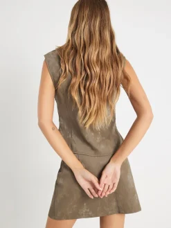 Faux Leather Hammered Mini Skirt*River Island