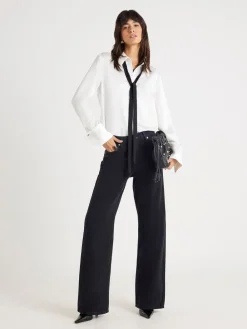 jeans met hoge taille, rechte pijpen en relaxte pasvorm*River Island Discount