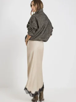 Satin Skirt With Lace*River Island Outlet