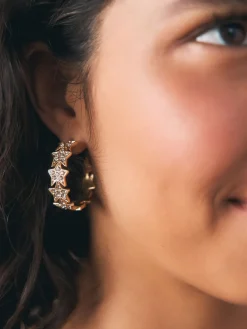 Sparkle Star Hoop Earrings*Rockett St George