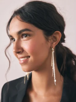 Star Charm Hoop Drop Earrings*Rockett St George