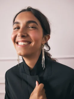 Star Charm Hoop Drop Earrings*Rockett St George