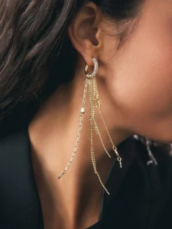 Star Charm Hoop Drop Earrings*Rockett St George