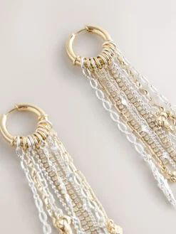 Star Charm Hoop Drop Earrings*Rockett St George