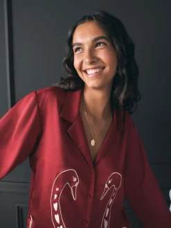 Textured Satin Button Through Pyjamas*Rockett St George New