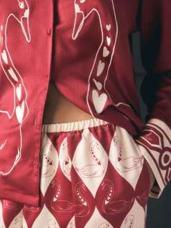 Textured Satin Button Through Pyjamas*Rockett St George New