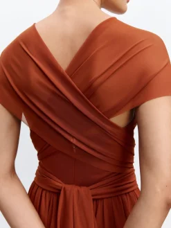 Roestbruin - Multiway mesh Maxi-jurk voor Bruiloftsgasten*Next Best