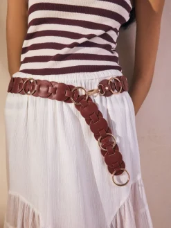 Roestbruin - PU Link Detailriem*Next Hot