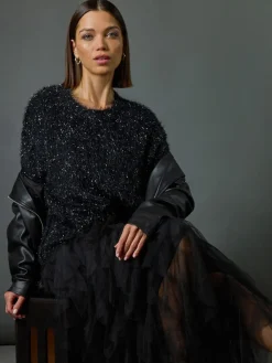 - Elastische rok met mesh laag*Roman Hot