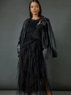 - Elastische rok met mesh laag*Roman Hot