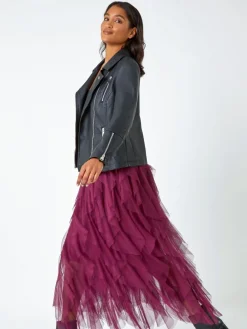 - Elastische rok met mesh laag*Roman Sale