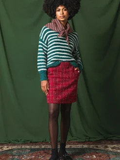 Checkered Boucle A-Line Skirt*Roman Best