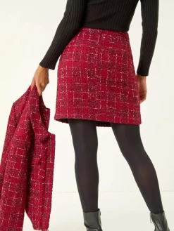 Checkered Boucle A-Line Skirt*Roman Best