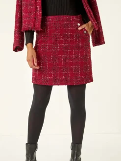 Checkered Boucle A-Line Skirt*Roman Best