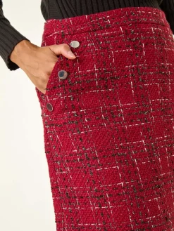 Checkered Boucle A-Line Skirt*Roman Best