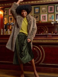 fluwelen geplooide midi-rok*Roman Sale