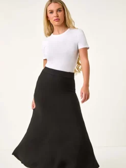 Petite gebreide midirok met stretch*Roman Online