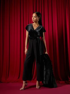 Petite Velvet Contrast Jumpsuit*Roman Online