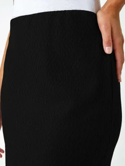 Textured Pencil Midi Stretch Skirt*Roman Discount