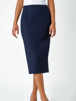 Textured Pencil Stretch Skirt*Roman Online