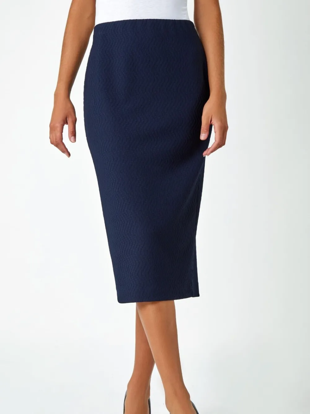 Textured Pencil Stretch Skirt*Roman Online