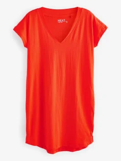 - 100% katoenen mini-jurk met V-hals en kapmouwtjes*Next Sale