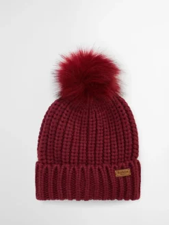 Rood - ® Saltburn beanie-muts met pompon*Barbour Sale