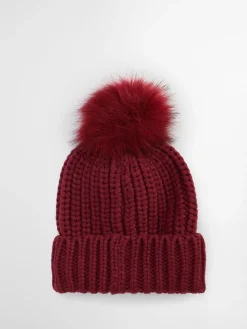 Rood - ® Saltburn beanie-muts met pompon*Barbour Sale